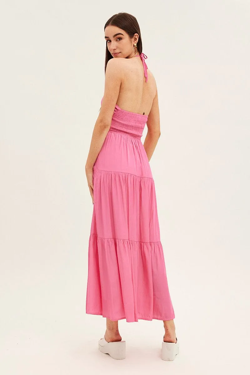 Pink Cut Out Maxi Dress sold by Ally Fashion product image thumbnail 5