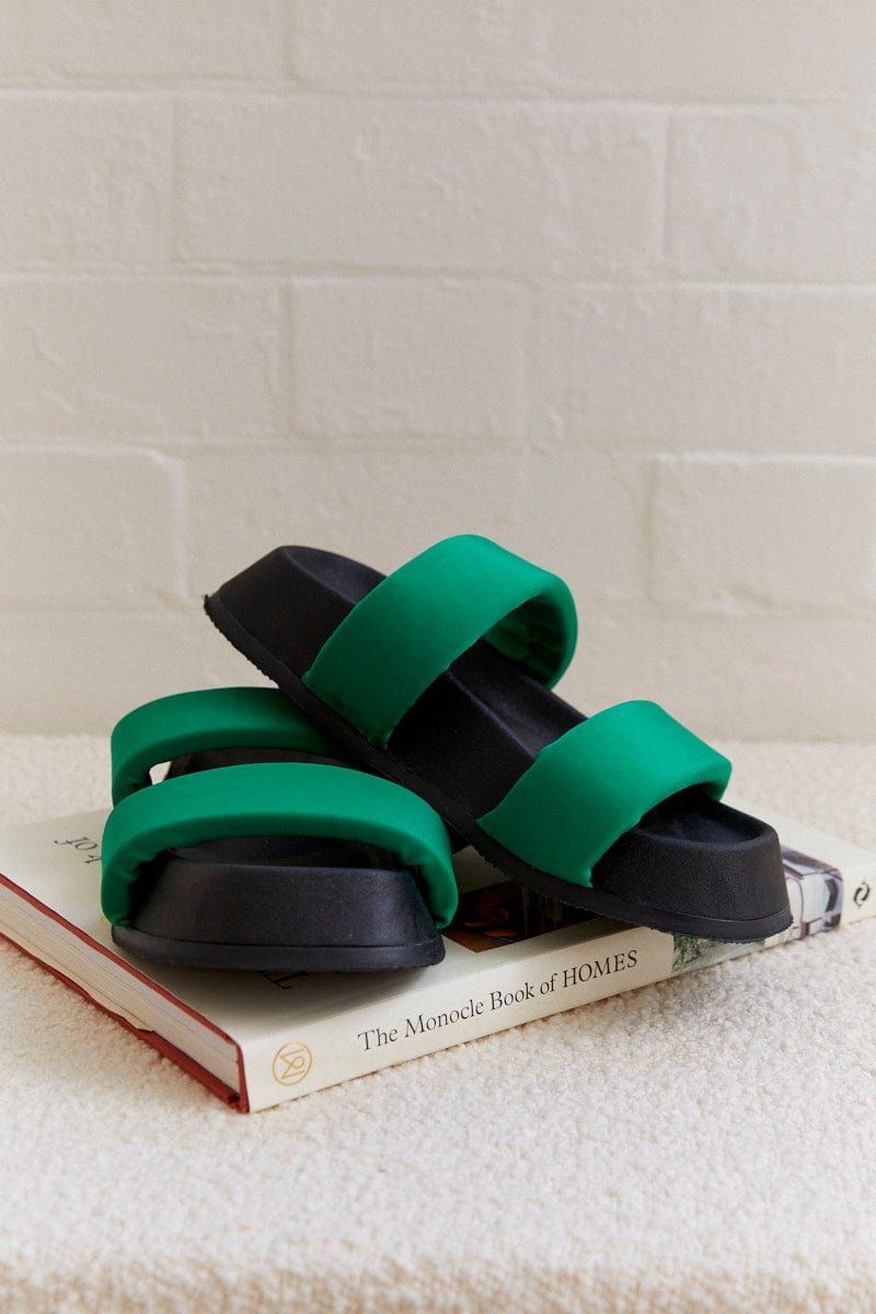 Green Flatform Slide Sandals sold by Ally Fashion product image thumbnail 3