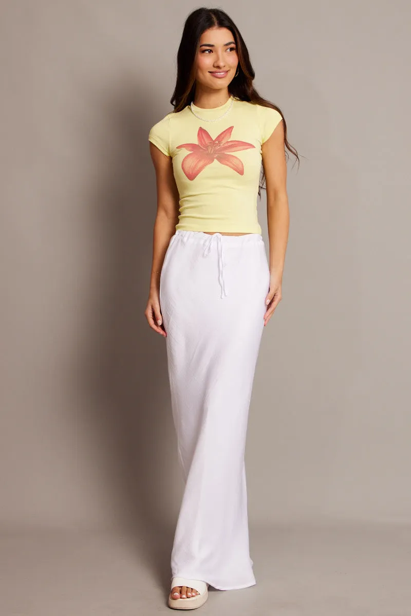 Yellow Graphic Tee Short Sleeve sold by Ally Fashion product image thumbnail 2