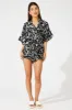 Black Abstract Oversized Playsuit sold by Ally Fashion