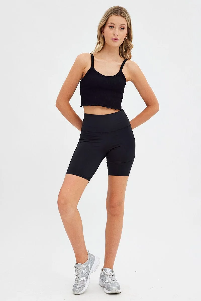 Black Crop Singlet Top Round neck sold by Ally Fashion product image thumbnail 2