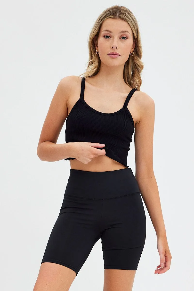 Black Crop Singlet Top Round neck sold by Ally Fashion product image thumbnail 3