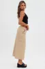 Beige Cargo Skirt Midi Cotton sold by Ally Fashion