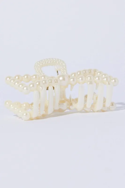 White Bowtie Claw Clip sold by Ally Fashion