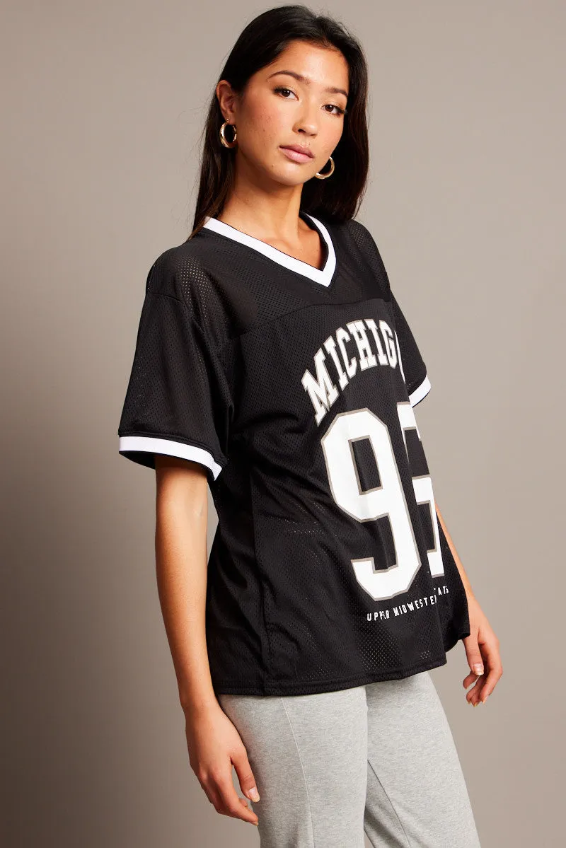 Black Sports Tee Short Sleeve sold by Ally Fashion product image thumbnail 4