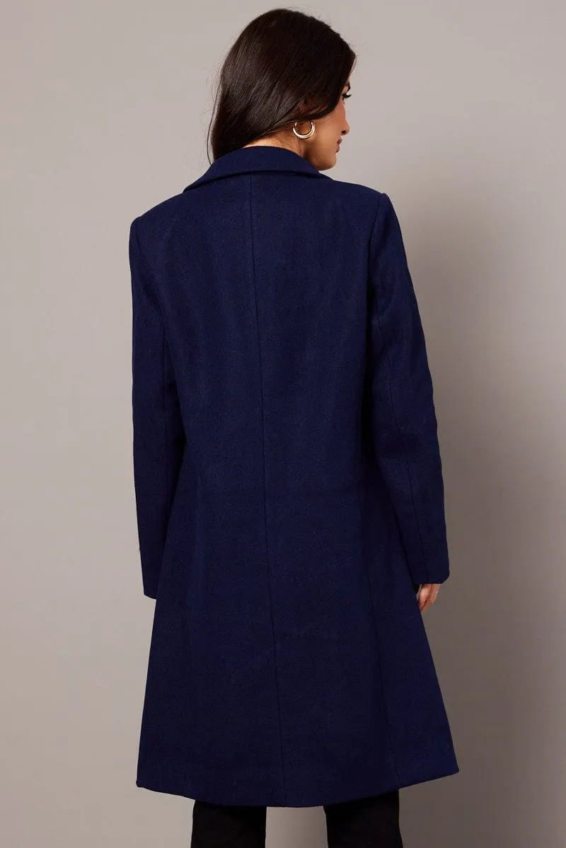 Blue One Button Coat Knee Length sold by Ally Fashion product image thumbnail 5