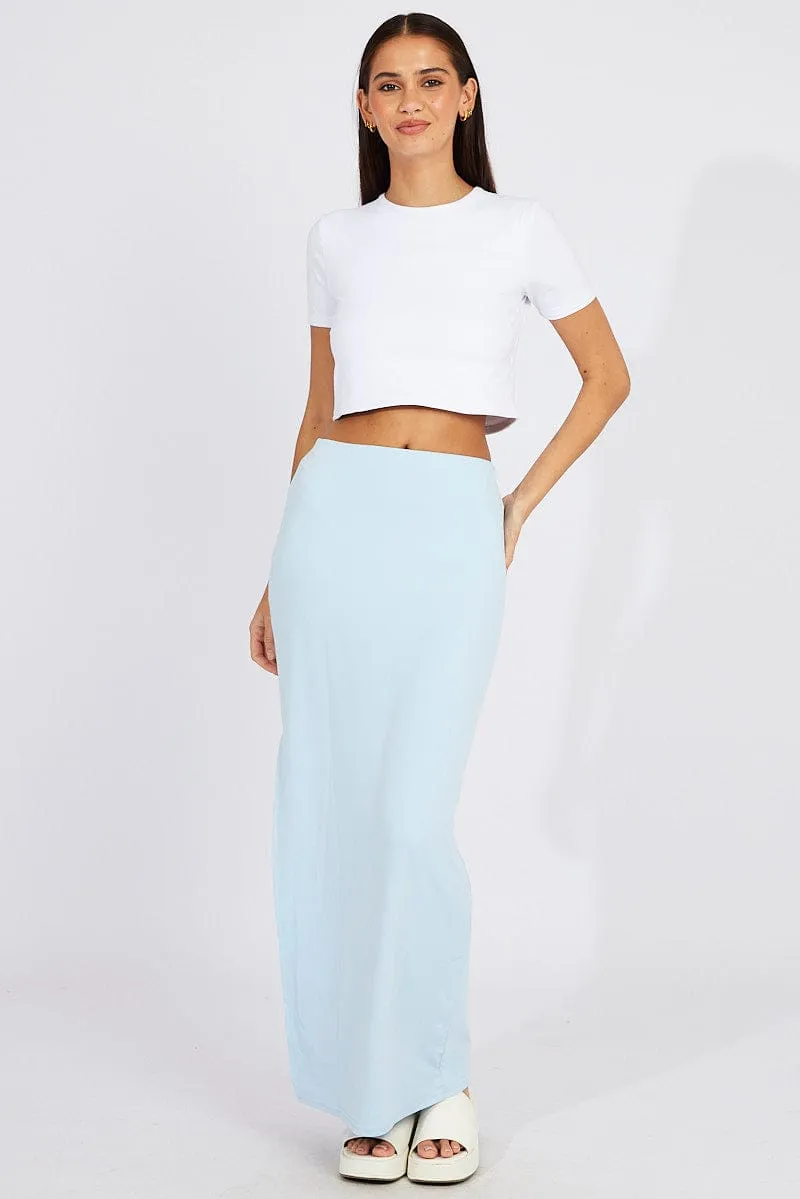 Blue Supersoft Maxi Skirt Side Split sold by Ally Fashion product image thumbnail 3