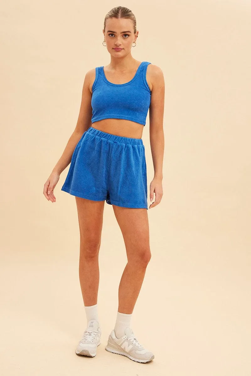 Blue Terry Beach Crop Tank sold by Ally Fashion product image thumbnail 2
