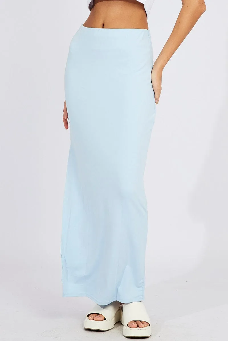Blue Supersoft Maxi Skirt Side Split sold by Ally Fashion product image thumbnail 2