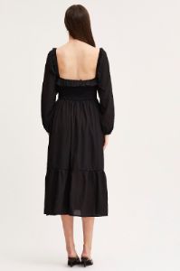 Black Maxi Dress Long Sleeve Square Neck sold by Ally Fashion