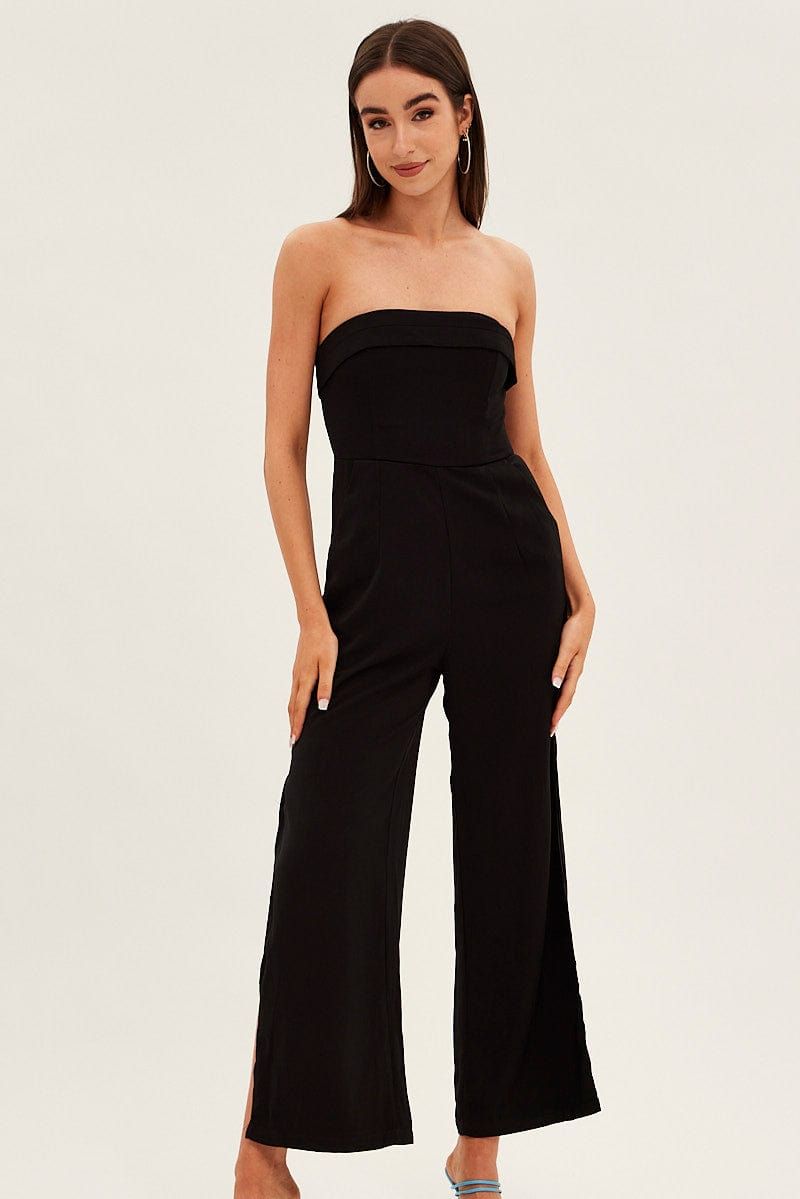 Black Strapless Jumpsuit Side Split sold by Ally Fashion product image thumbnail 2