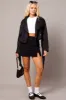 Black Short Trench Coat Long Sleeve sold by Ally Fashion