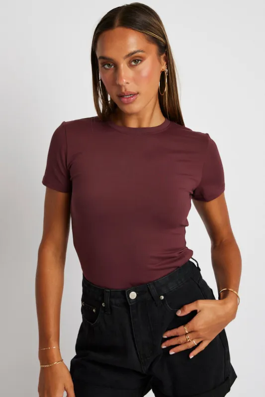 Red Supersoft Top Short Sleeve sold by Ally Fashion