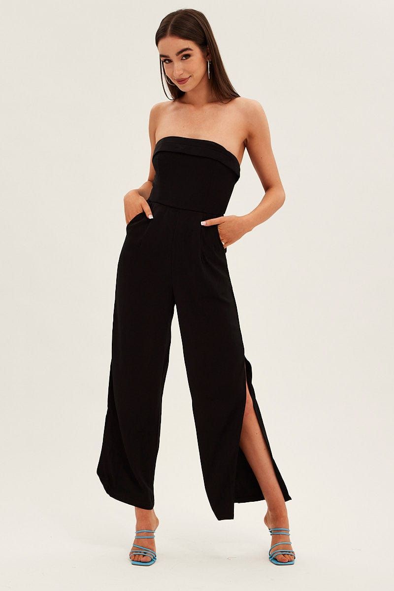 Black Strapless Jumpsuit Side Split sold by Ally Fashion product image thumbnail 3
