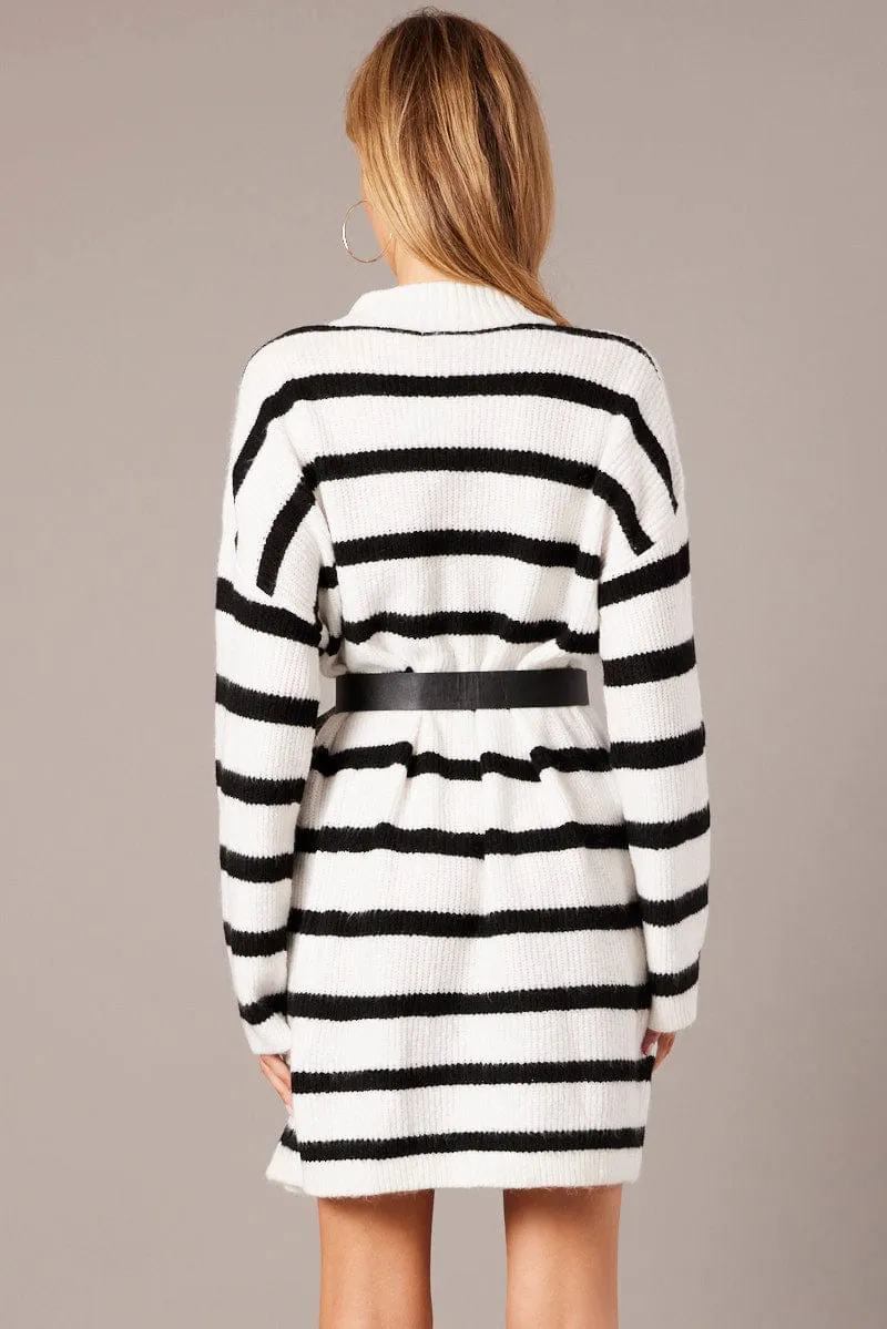 Black Stripe Knit Jumper Dress Mini sold by Ally Fashion product image thumbnail 5