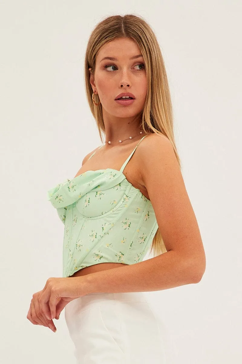 Green Corset Style Crop Top sold by Ally Fashion product image thumbnail 4