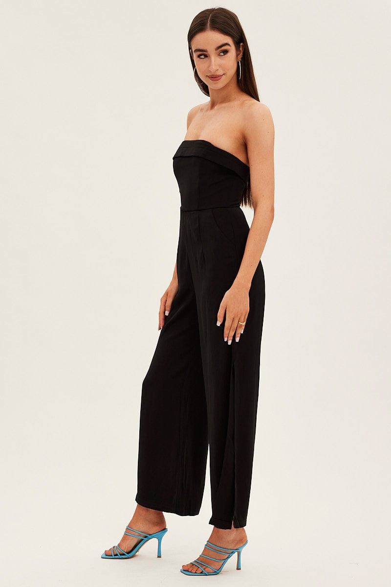 Black Strapless Jumpsuit Side Split sold by Ally Fashion product image thumbnail 4