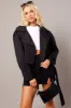 Black Short Trench Coat Long Sleeve sold by Ally Fashion