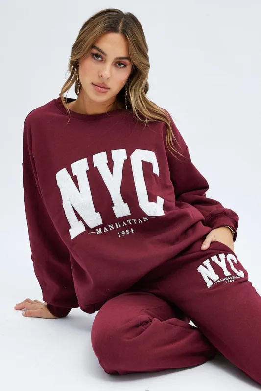 Red Graphic Tee Long Sleeves sold by Ally Fashion