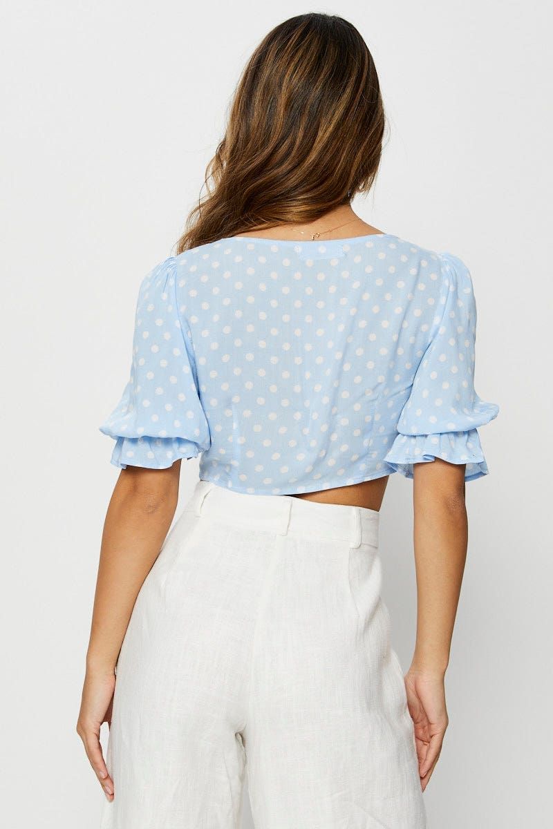 Polka Dot Crop Top Bustier Short Sleeve sold by Ally Fashion product image thumbnail 3