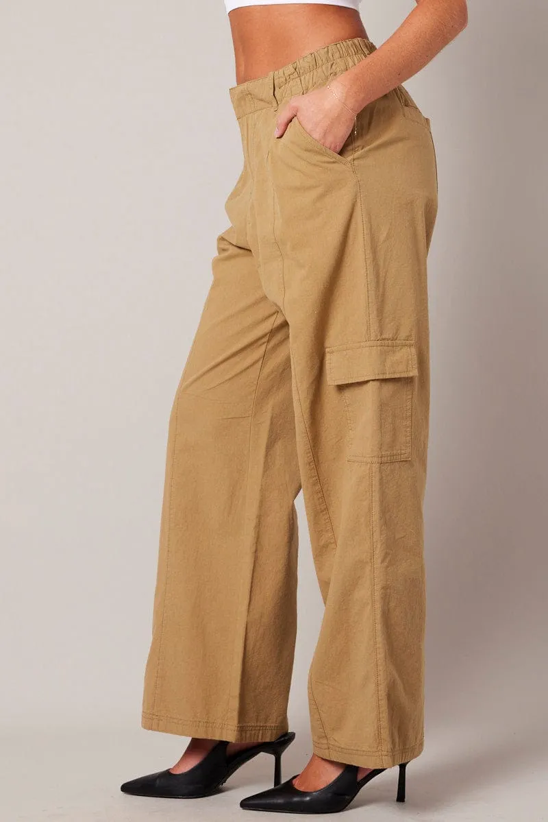 Beige Cargo Pants Mid Rise sold by Ally Fashion product image thumbnail 4