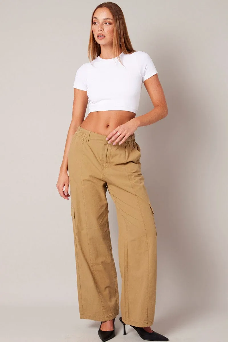 Beige Cargo Pants Mid Rise sold by Ally Fashion product image thumbnail 2