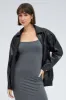 Black Faux Leather Jacket Long Sleeve sold by Ally Fashion
