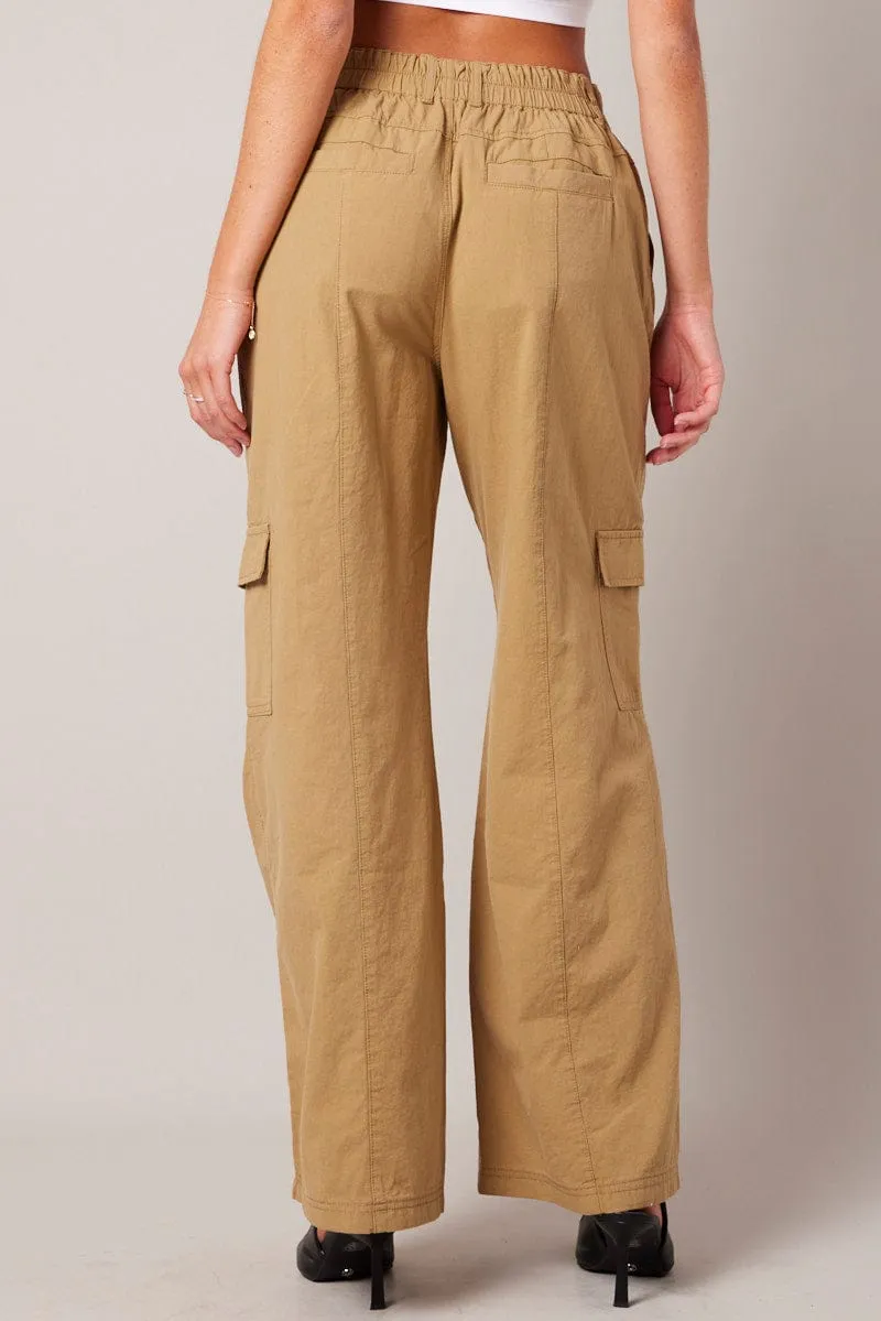Beige Cargo Pants Mid Rise sold by Ally Fashion product image thumbnail 5