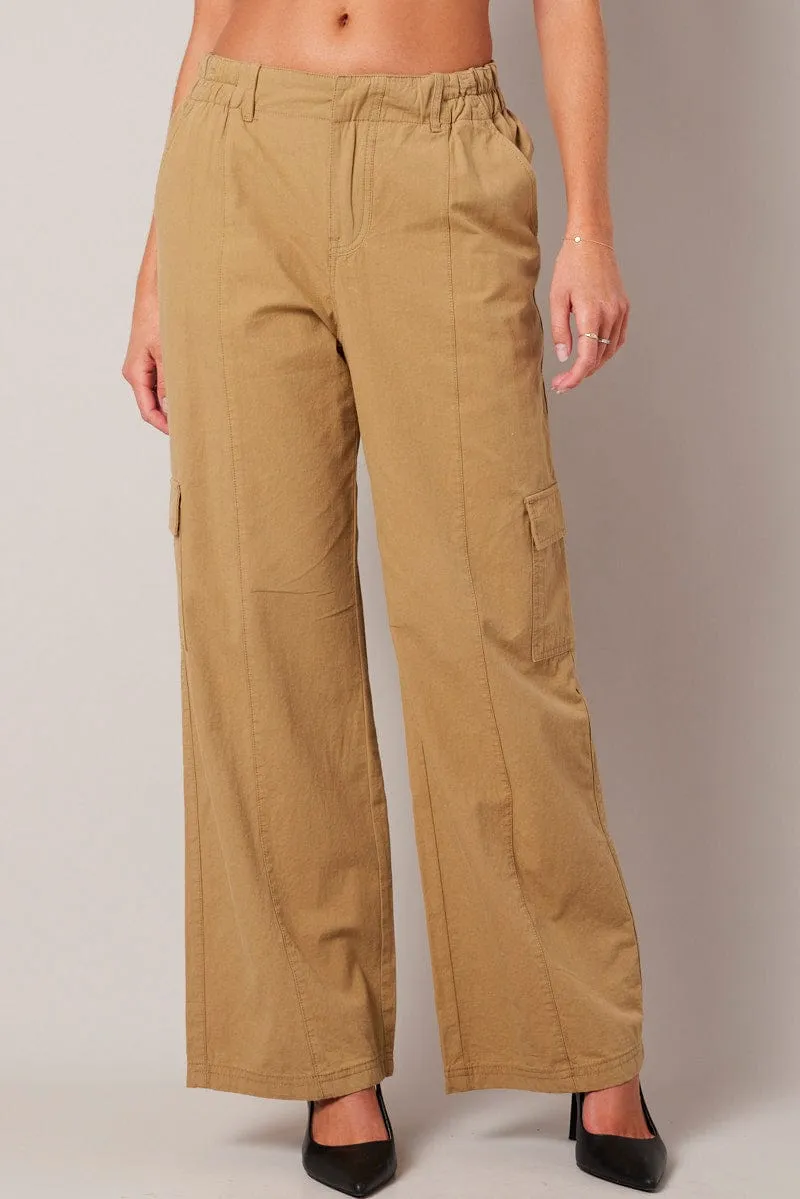 Beige Cargo Pants Mid Rise sold by Ally Fashion product image thumbnail 3