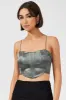 Grey Corset Crop Top Straps sold by Ally Fashion