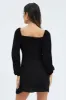 Black Mini Dress Ruched Bust Long Sleeve sold by Ally Fashion