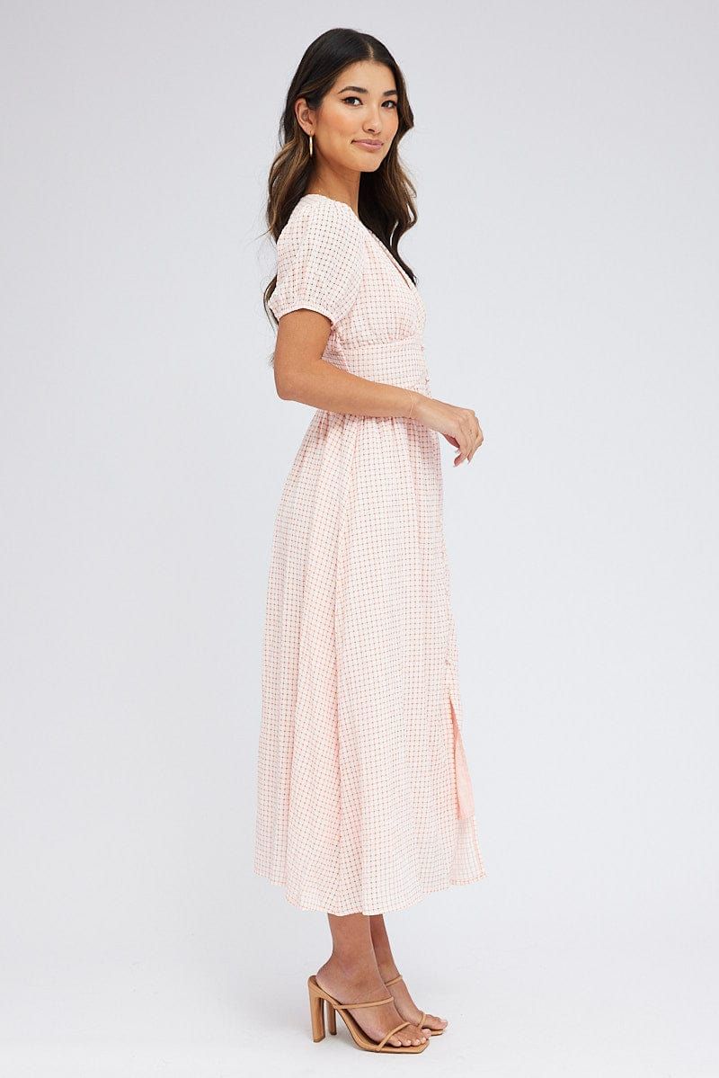 Orange Midi Dress Puff Sleeve sold by Ally Fashion product image thumbnail 4