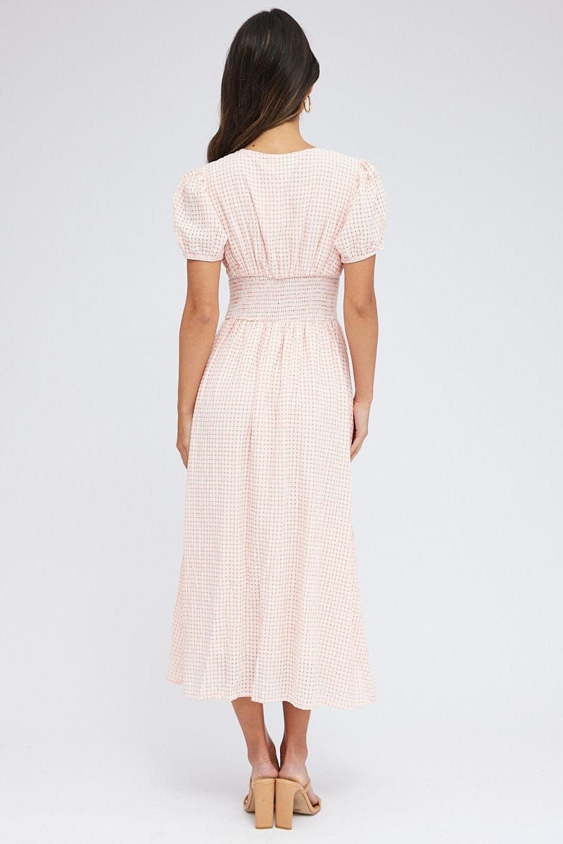 Orange Midi Dress Puff Sleeve sold by Ally Fashion product image thumbnail 5