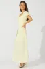 Yellow Midi Dress Short Sleeve Twist Front Textured sold by Ally Fashion