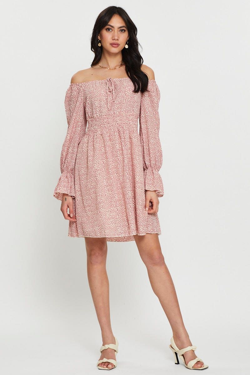 Print Mini Dress Long Sleeve sold by Ally Fashion product image thumbnail 2