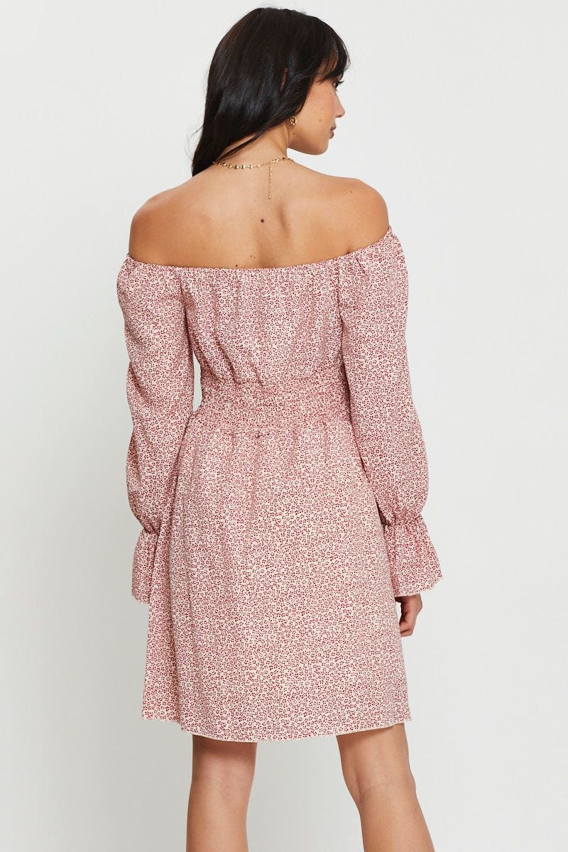 Print Mini Dress Long Sleeve sold by Ally Fashion product image thumbnail 4