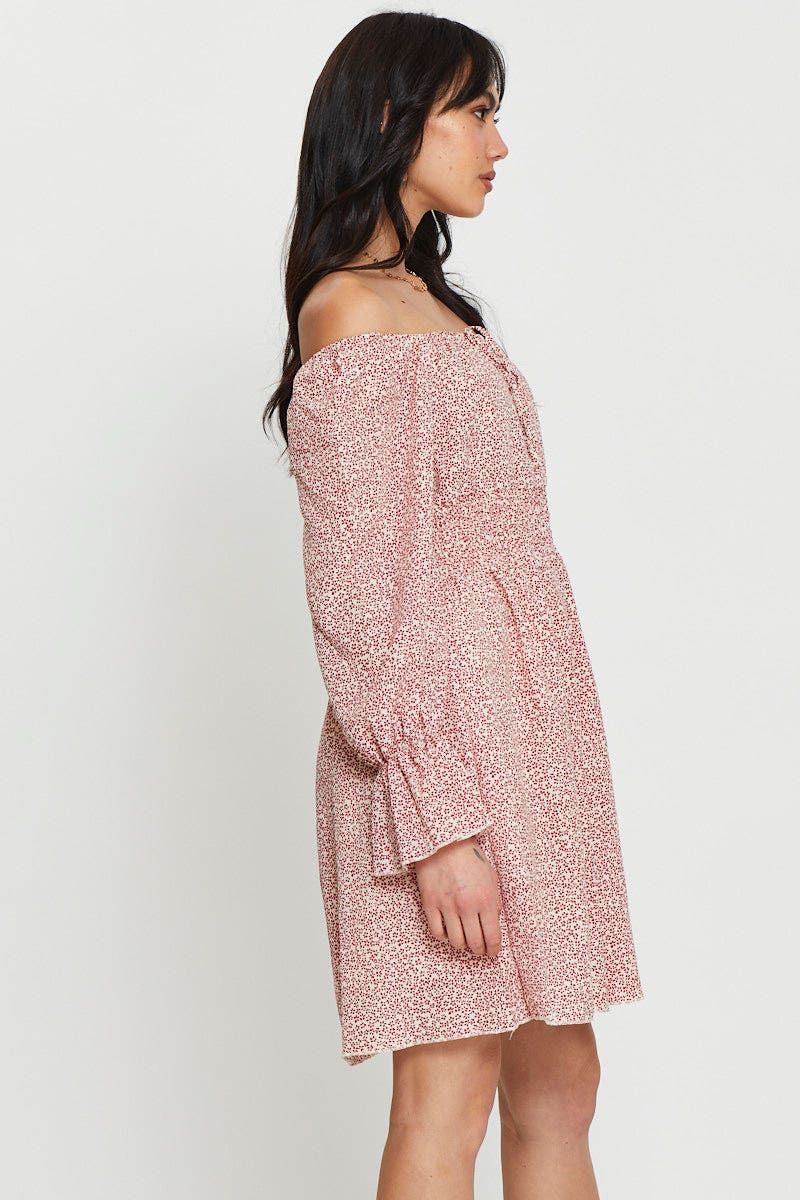 Print Mini Dress Long Sleeve sold by Ally Fashion product image thumbnail 3