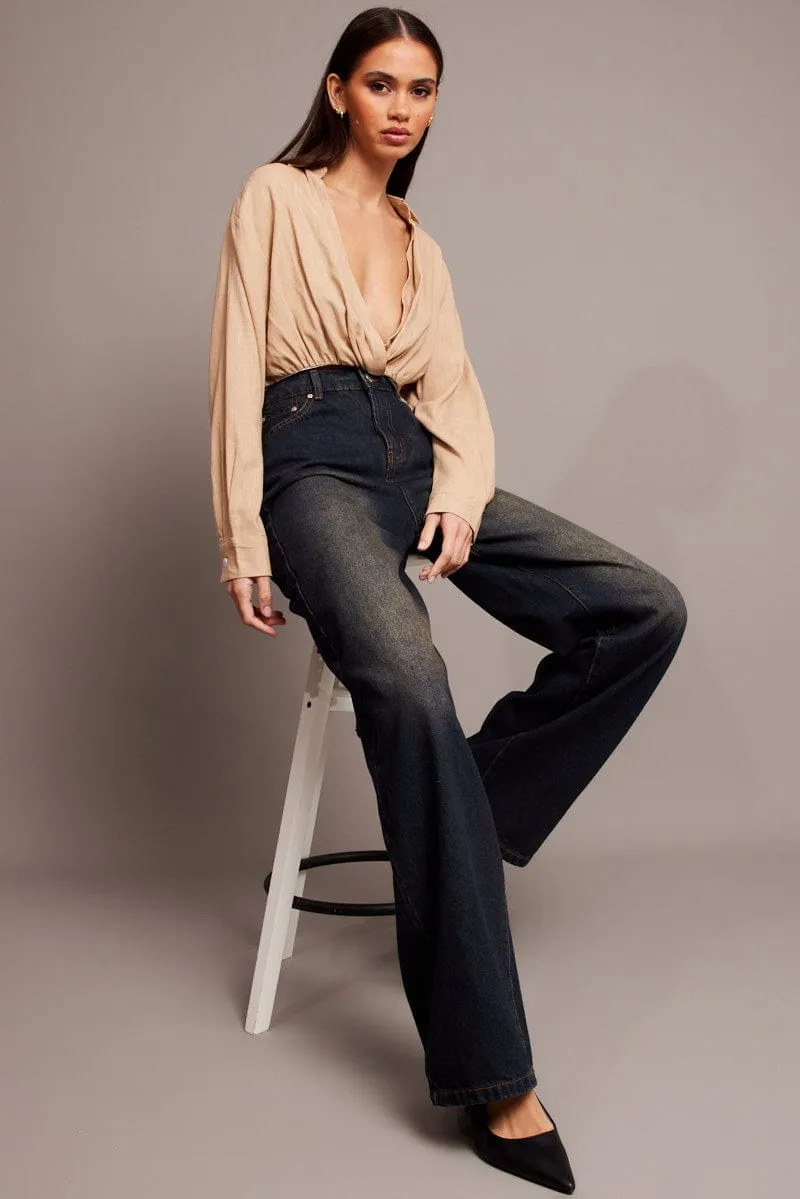 Denim Wide Leg Jean High Rise sold by Ally Fashion