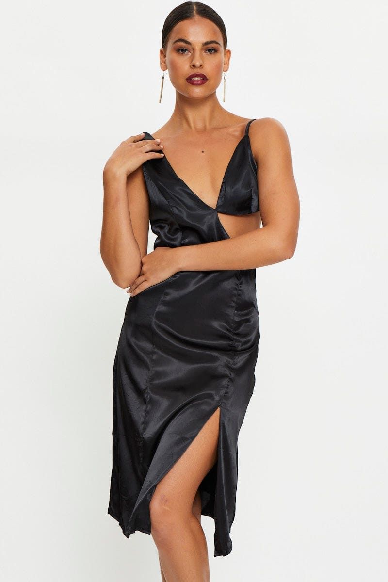 Black Cut Out Midi Dress sold by Ally Fashion