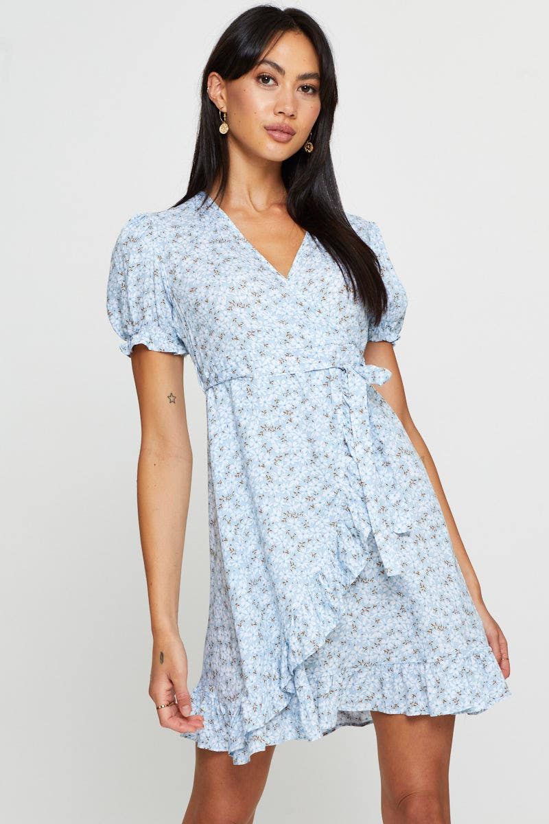 Print Mini Dress Short Sleeve Fit And Flare sold by Ally Fashion