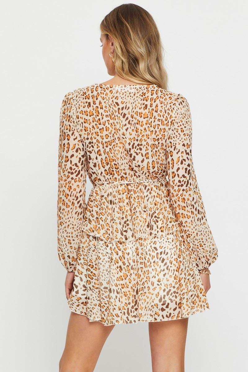 Print Mini Dress Long Sleeve sold by Ally Fashion product image thumbnail 4