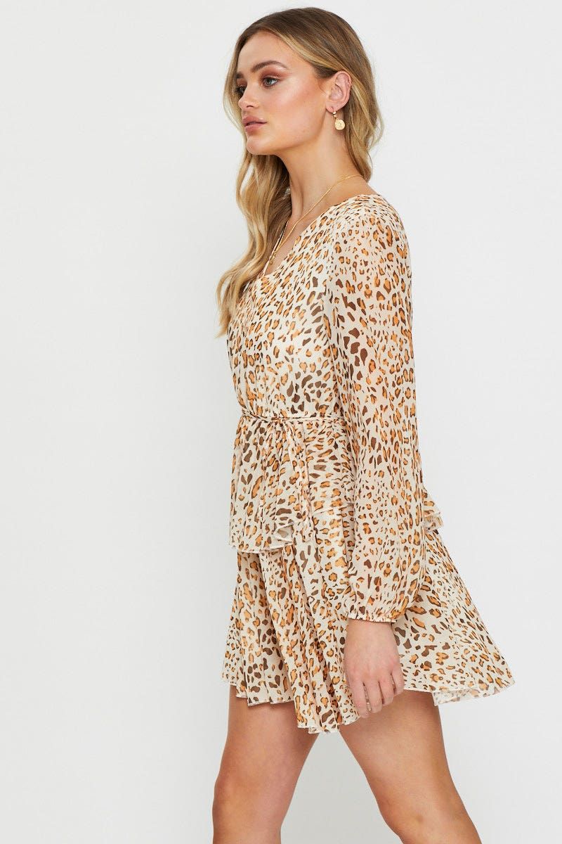 Print Mini Dress Long Sleeve sold by Ally Fashion product image thumbnail 3