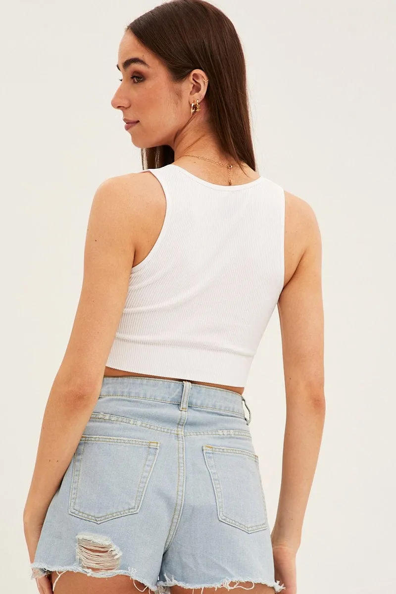 White Tank Top Sleeveless Seamless sold by Ally Fashion product image thumbnail 5