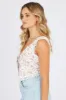 Pink Floral Tie up Front Top Sleeveless sold by Ally Fashion