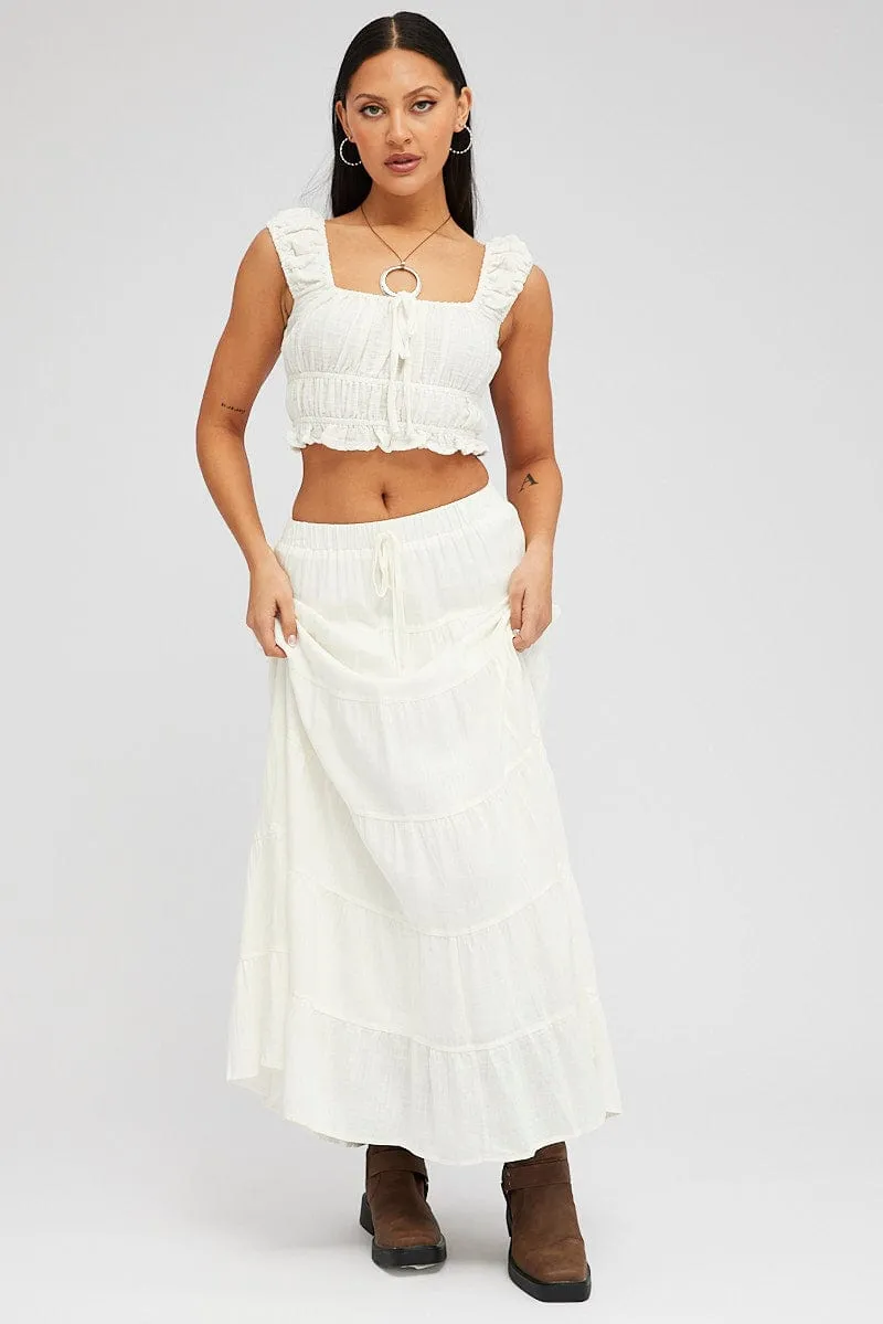 White Crop Top Short Sleeve sold by Ally Fashion product image thumbnail 2