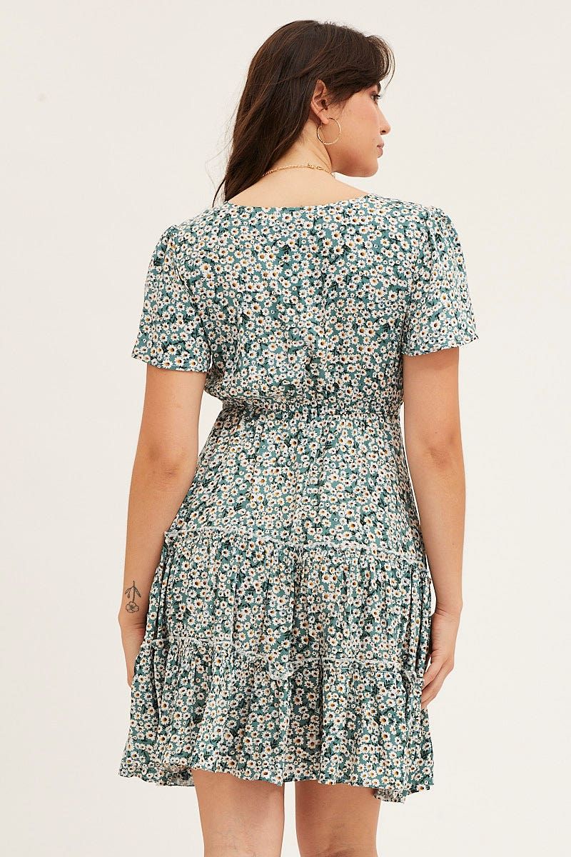 Print Button Front Skater Dress sold by Ally Fashion product image thumbnail 5