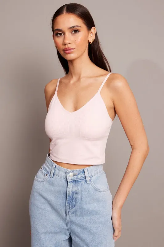 Pink Crop Singlet Top Seamless sold by Ally Fashion