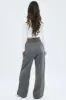 Grey Wide Leg Pants Low Rise sold by Ally Fashion