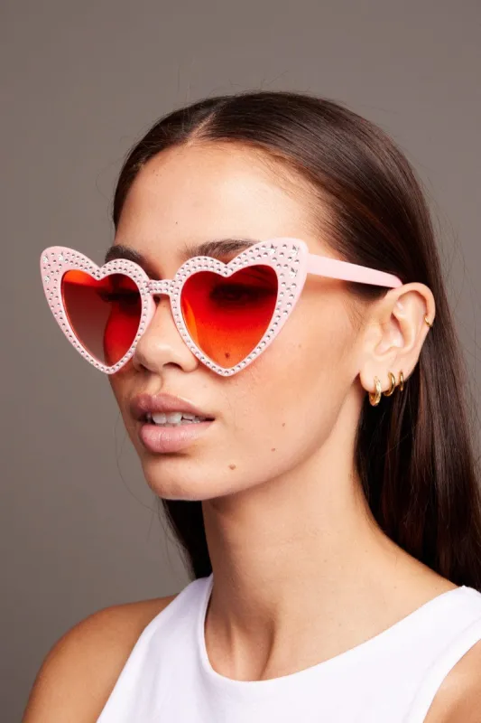 Pink Heart Sunglasses sold by Ally Fashion