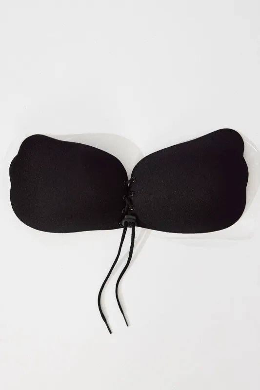 Black Lace Up Self Adhesive Bra sold by Ally Fashion